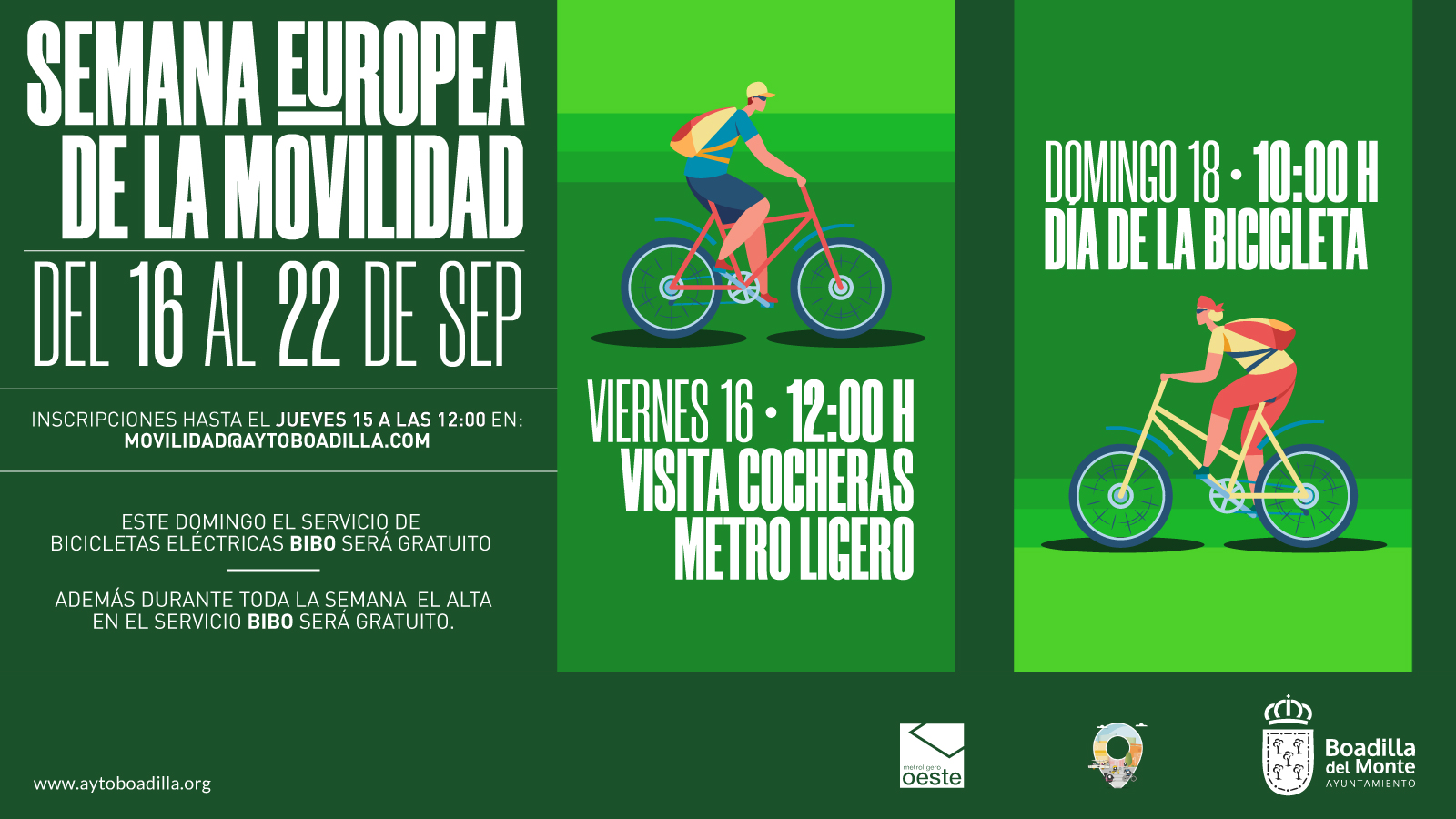 Gracias Convertir flojo El Día de la Bicicleta se celebrará el próximo domingo, en el marco de la  Semana Europea de la Movilidad | Ayuntamiento de Boadilla del Monte